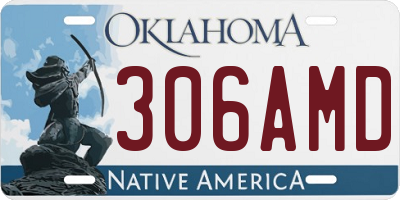 OK license plate 306AMD