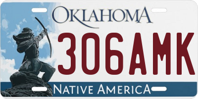 OK license plate 306AMK