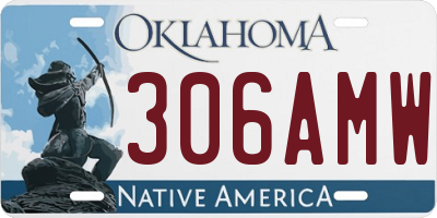 OK license plate 306AMW