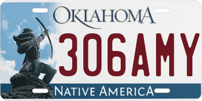 OK license plate 306AMY