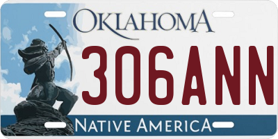 OK license plate 306ANN