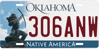 OK license plate 306ANW