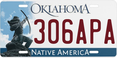OK license plate 306APA