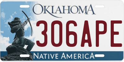 OK license plate 306APE
