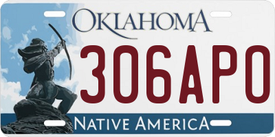 OK license plate 306APO