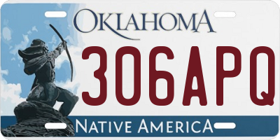 OK license plate 306APQ