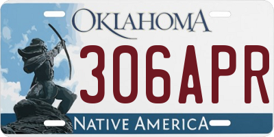 OK license plate 306APR