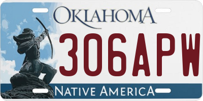 OK license plate 306APW