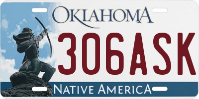 OK license plate 306ASK