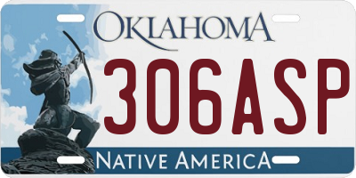 OK license plate 306ASP
