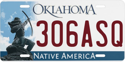 OK license plate 306ASQ
