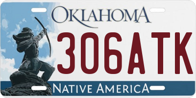 OK license plate 306ATK