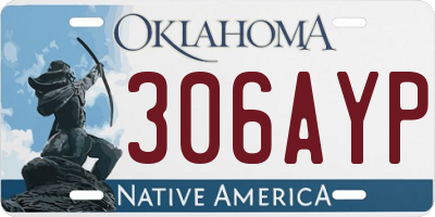 OK license plate 306AYP