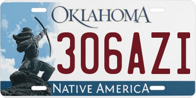 OK license plate 306AZI