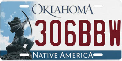 OK license plate 306BBW