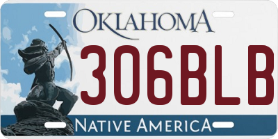 OK license plate 306BLB