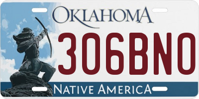 OK license plate 306BNO