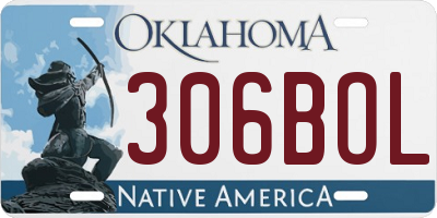 OK license plate 306BOL