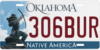 OK license plate 306BUR