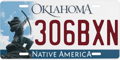 OK license plate 306BXN