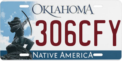 OK license plate 306CFY