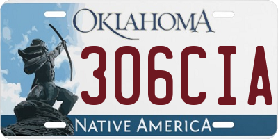 OK license plate 306CIA
