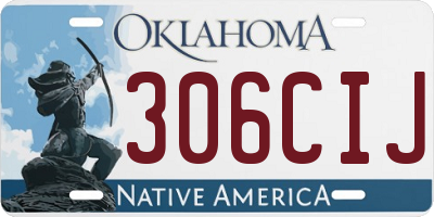 OK license plate 306CIJ
