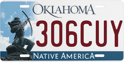 OK license plate 306CUY