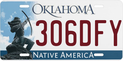 OK license plate 306DFY