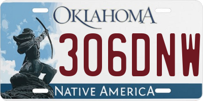 OK license plate 306DNW