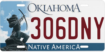 OK license plate 306DNY