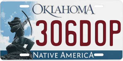 OK license plate 306DOP