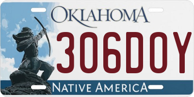 OK license plate 306DOY