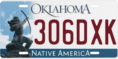 OK license plate 306DXK