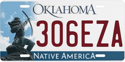 OK license plate 306EZA