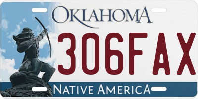 OK license plate 306FAX