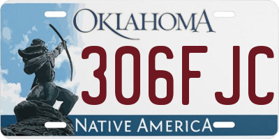 OK license plate 306FJC