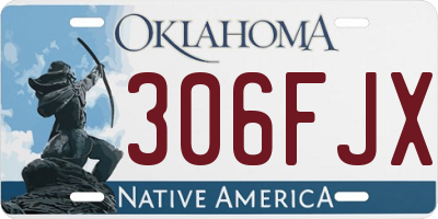 OK license plate 306FJX