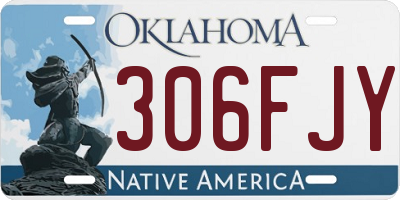 OK license plate 306FJY