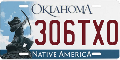 OK license plate 306TXO