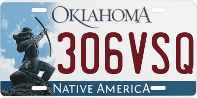 OK license plate 306VSQ