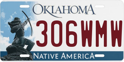 OK license plate 306WMW