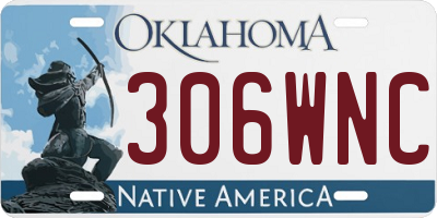 OK license plate 306WNC