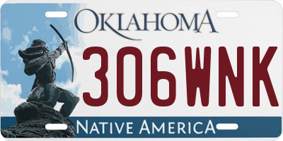 OK license plate 306WNK