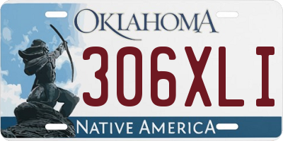 OK license plate 306XLI