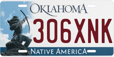 OK license plate 306XNK