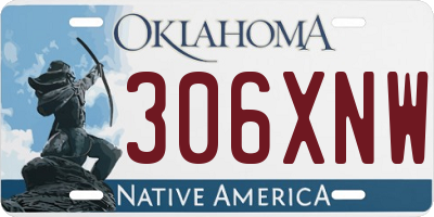 OK license plate 306XNW