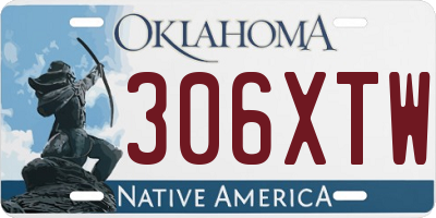 OK license plate 306XTW