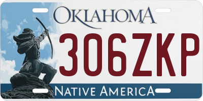 OK license plate 306ZKP
