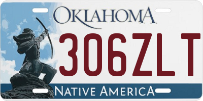 OK license plate 306ZLT